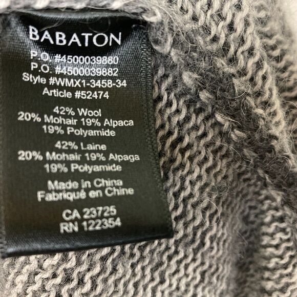 Babaton Italian Mohair Blend Long Cardigan Size S Gray Wool Alpaca Pockets - Picture 7 of 8
